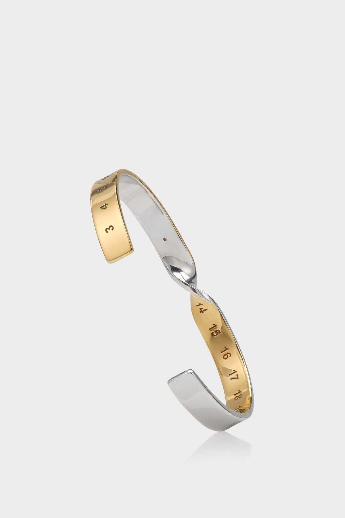 Numeric twisted diamond cuff bracelet