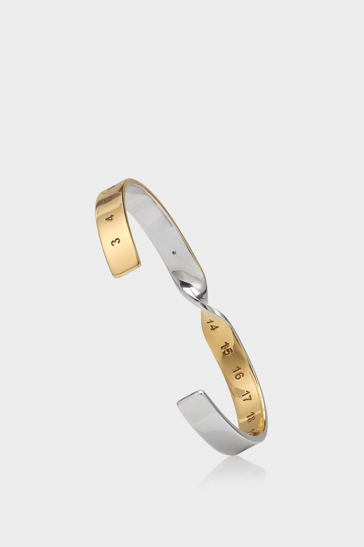 Numeric twisted diamond cuff bracelet