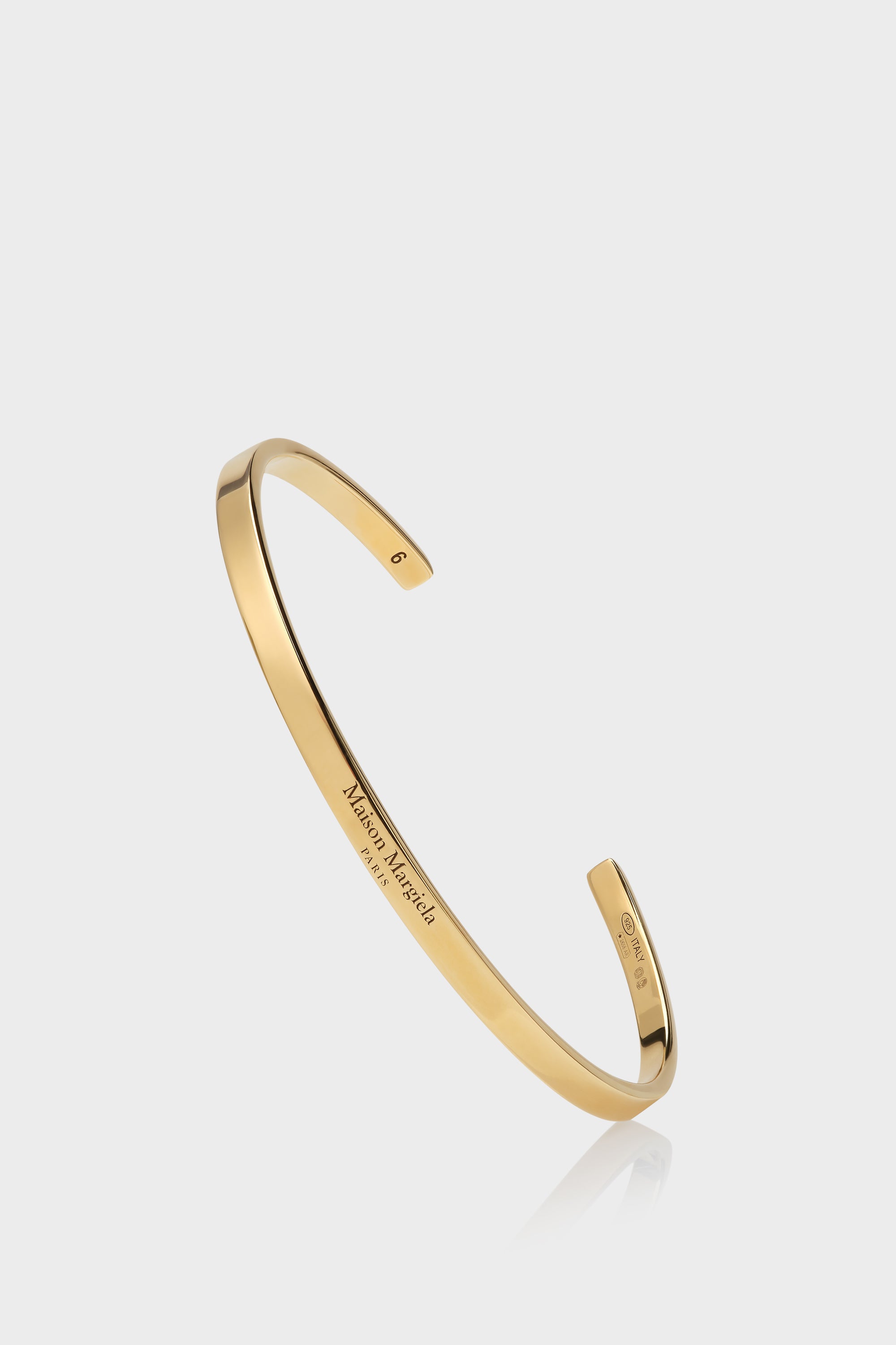 Designer Yellow Logo slim cuff bracelet | Shop Online | Maison