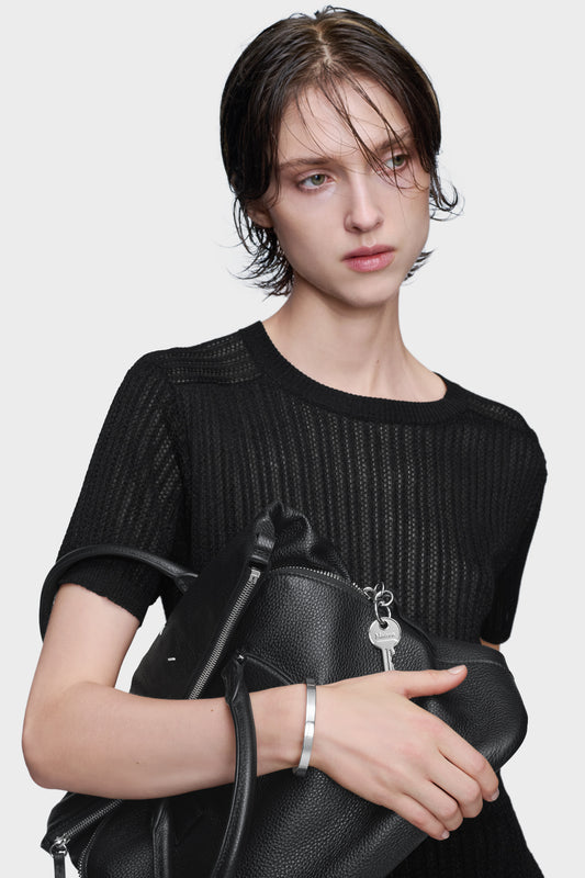 Maison Margiela Logo flat cuff bracelet