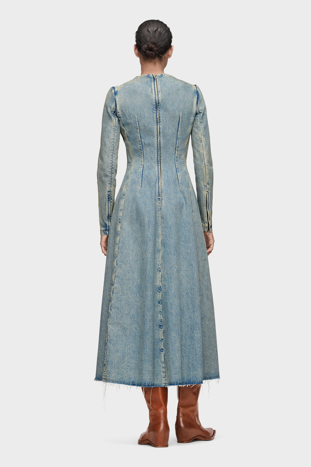 Maison Margiela فستان الدنيم ميدي