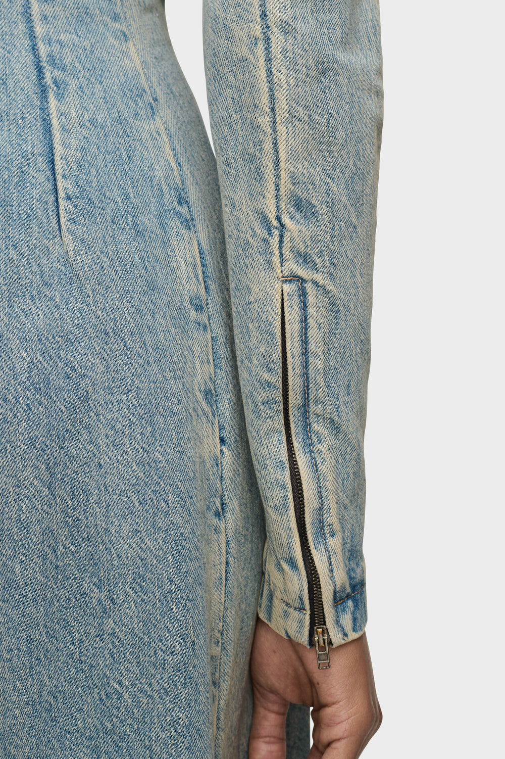 Maison Margiela فستان الدنيم ميدي