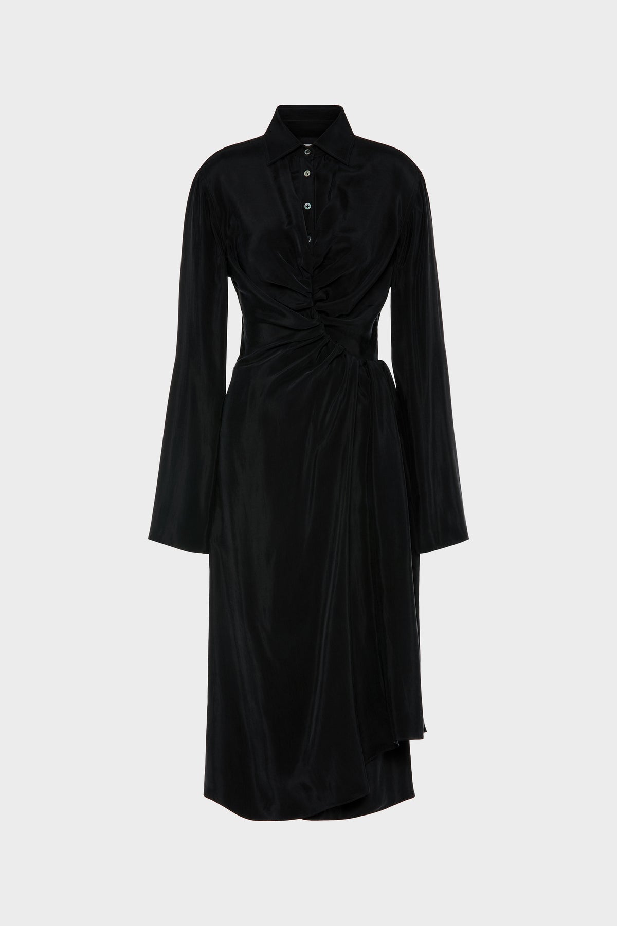 Draped Shirt Dress