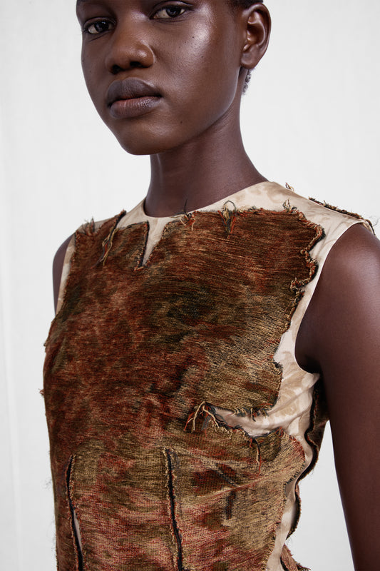 Maison Margiela Slashed Velvet Floral Maxi Dress