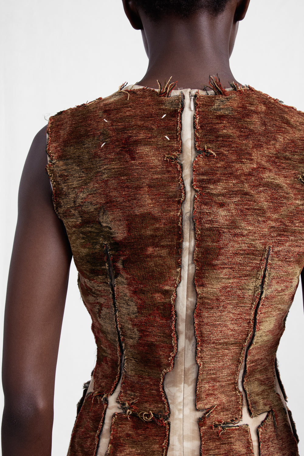 Maison Margiela Slashed Velvet Floral Maxi Dress