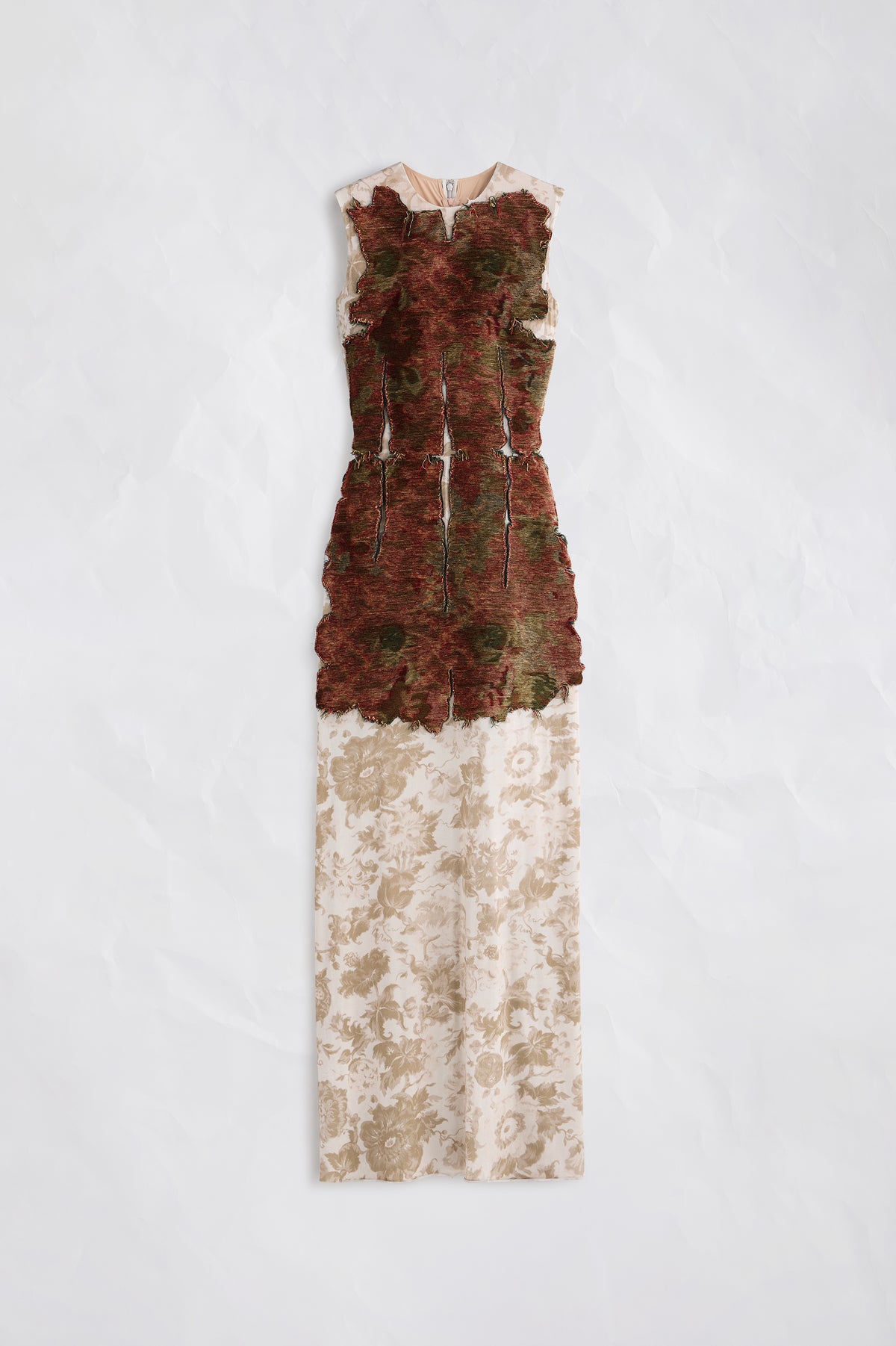 Slashed Velvet Floral Maxi Dress