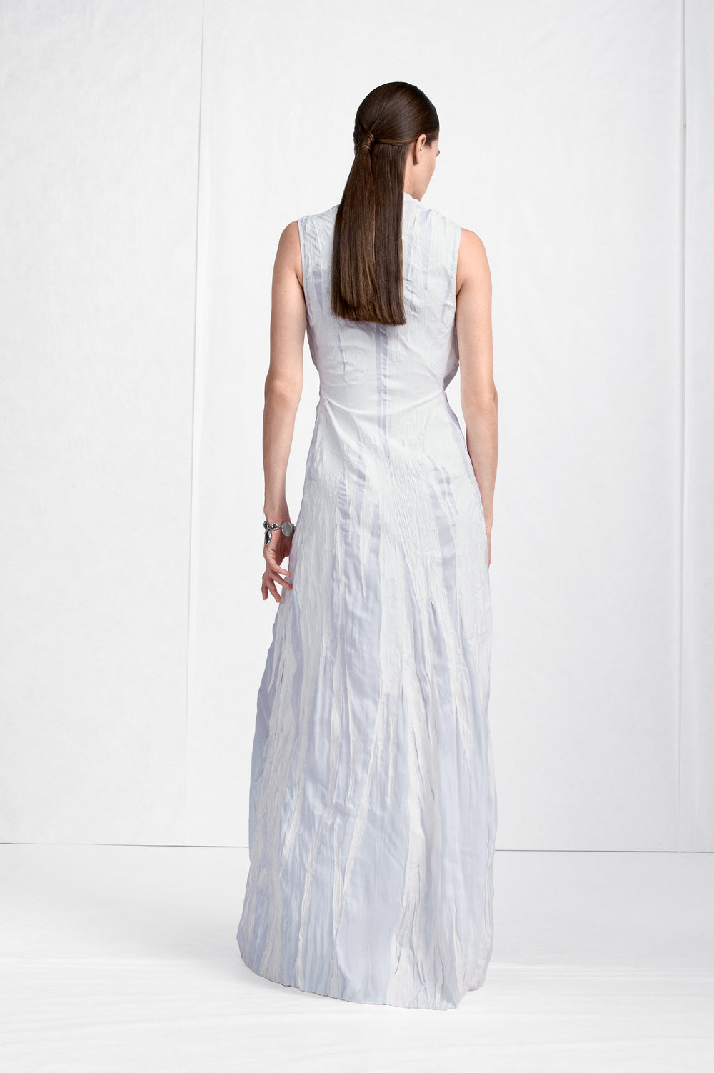 Maison Margiela Cowl-Neck Crinkled Maxi Dress