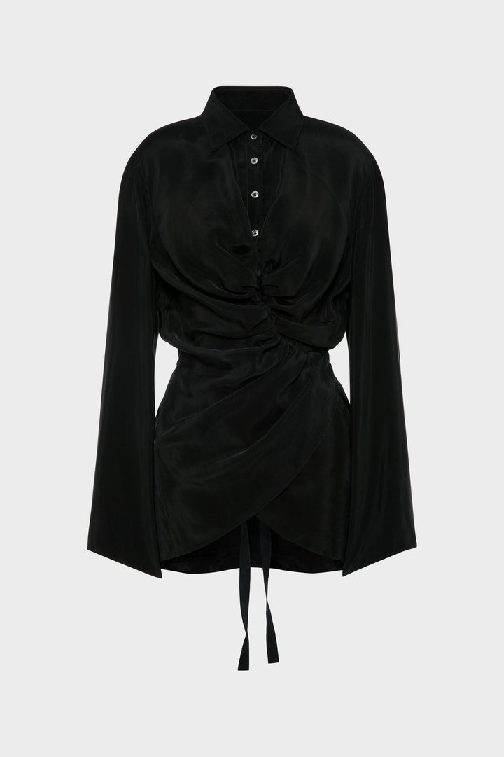 Ruched Wrap Shirt
