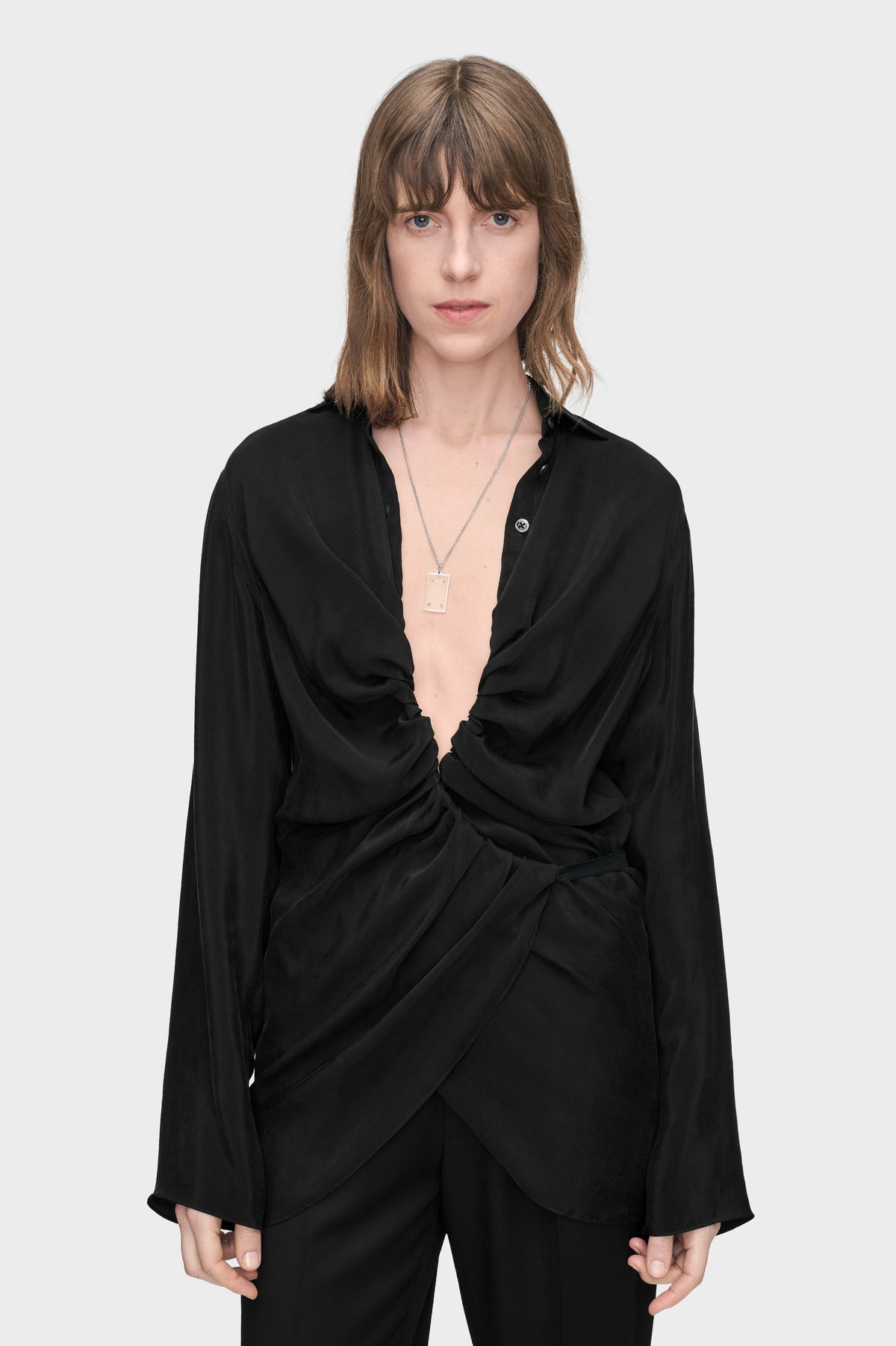 Ruched Wrap Shirt