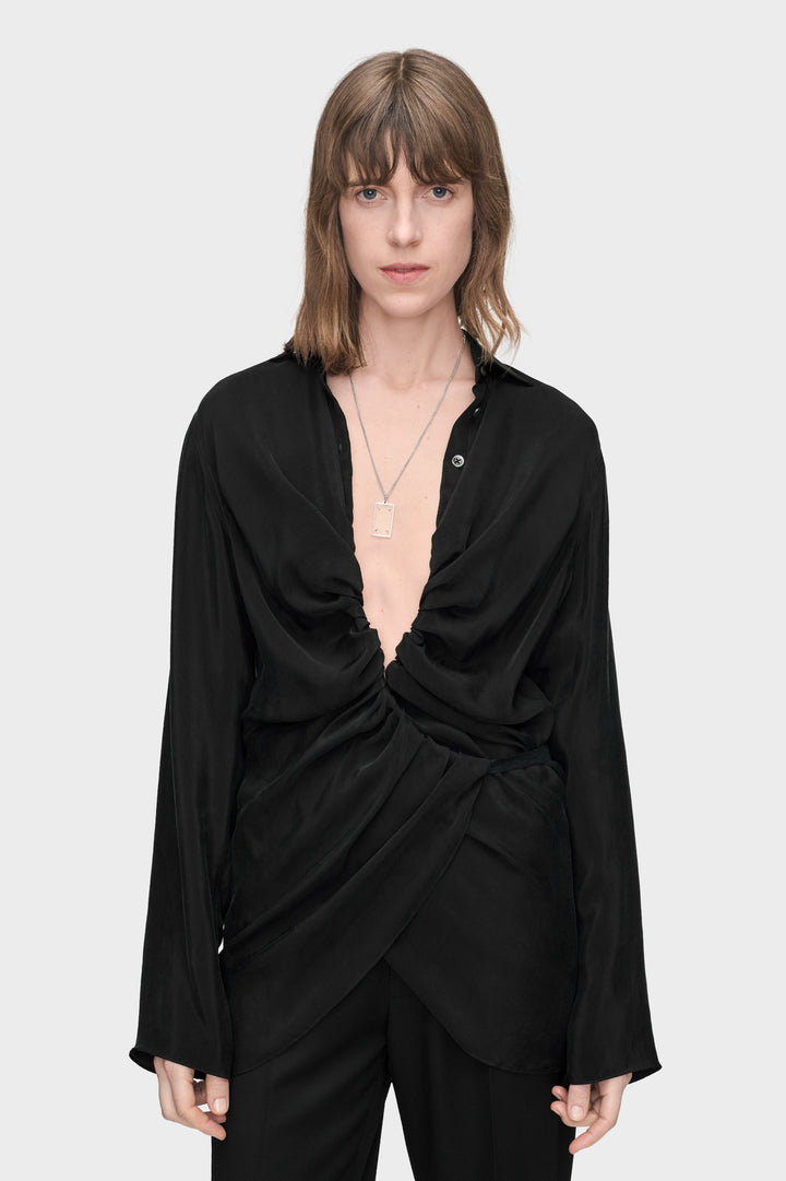 Ruched Wrap Shirt