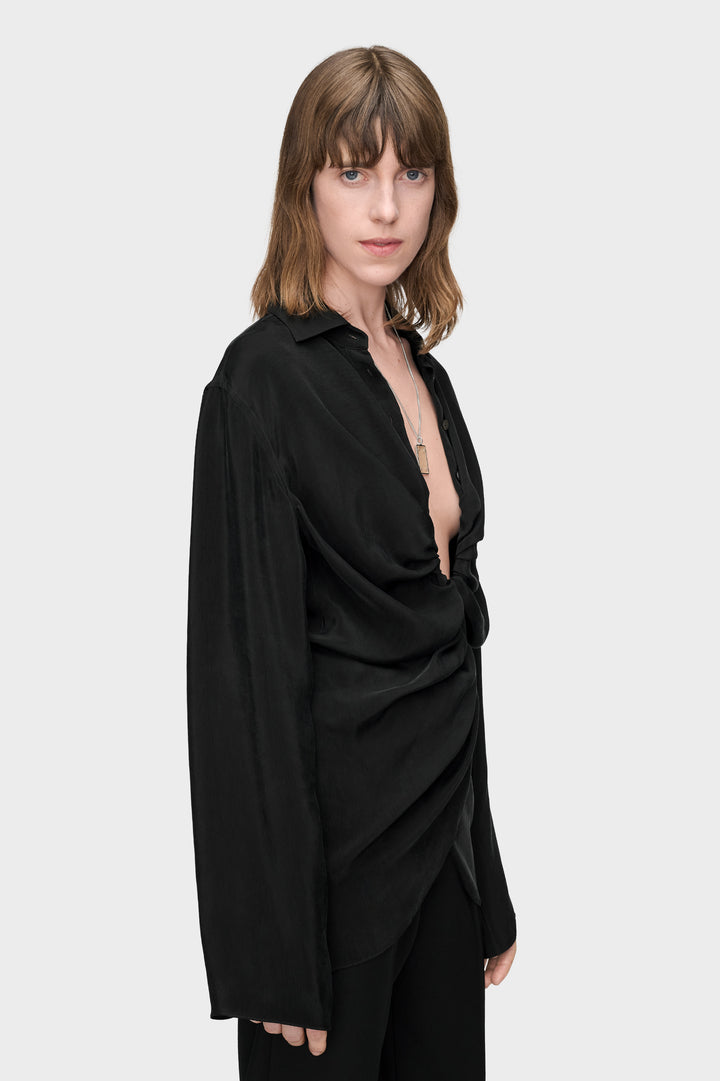 Ruched Wrap Shirt