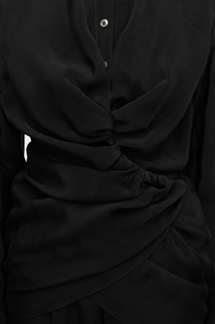 Ruched Wrap Shirt