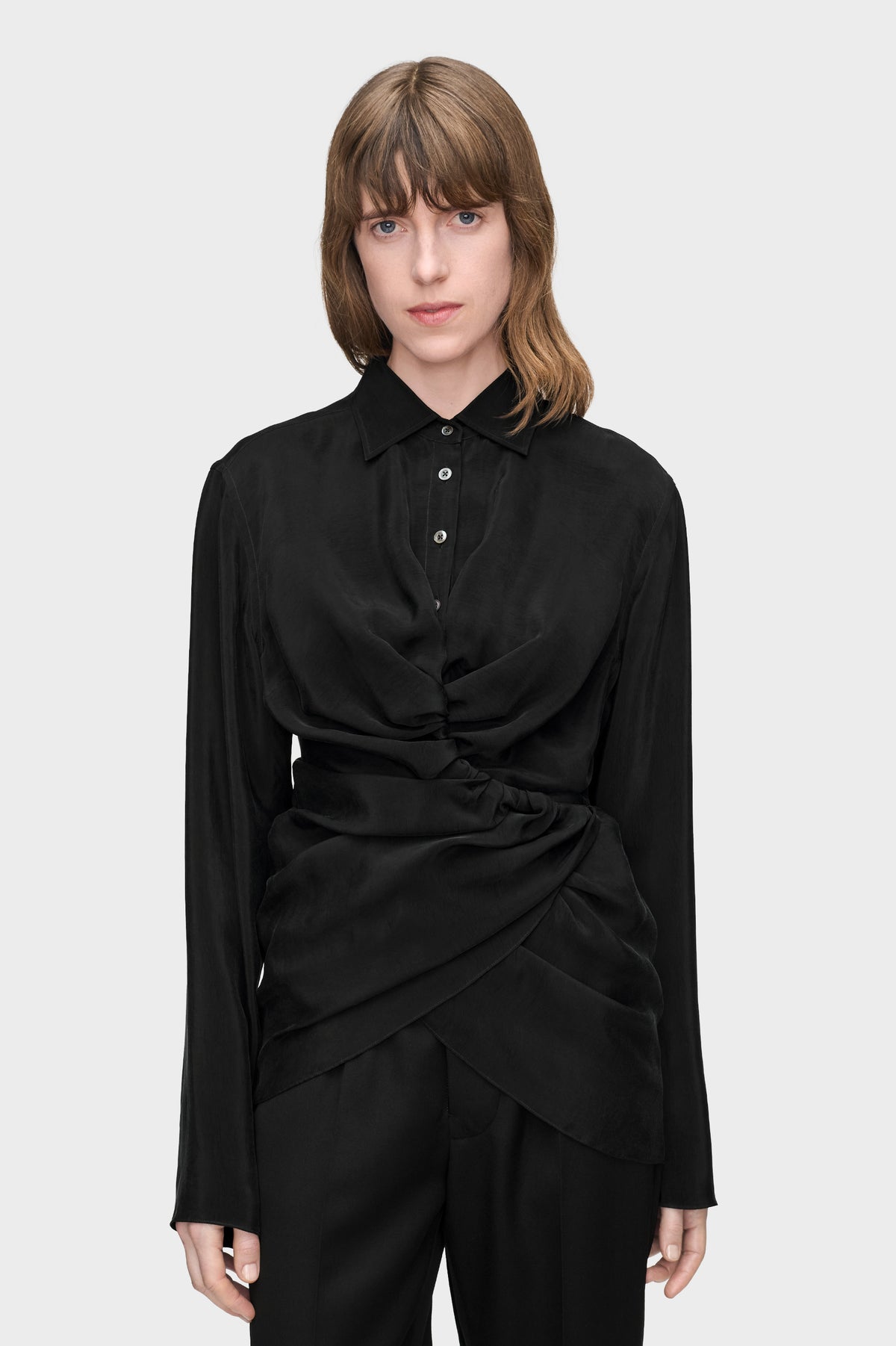 Ruched Wrap Shirt