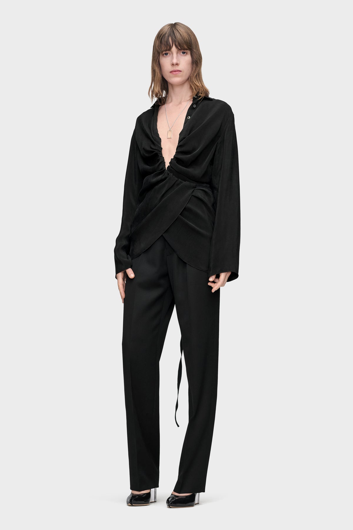 Ruched Wrap Shirt