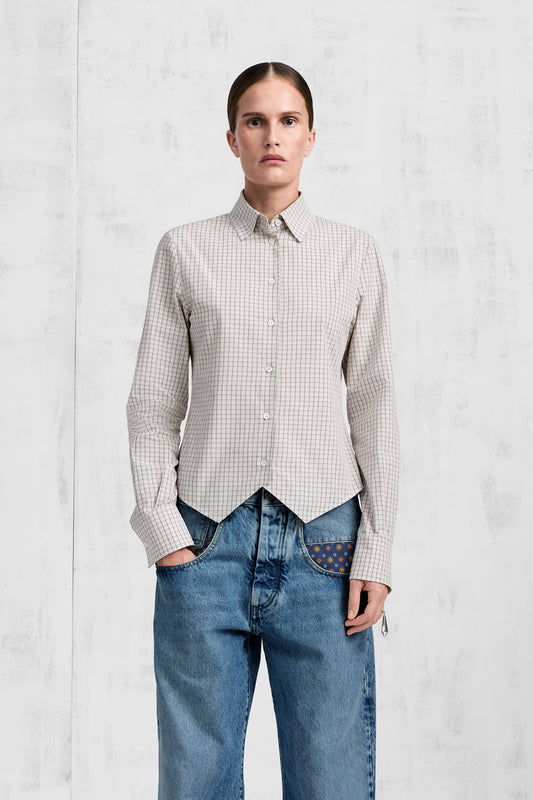 Maison Margiela Check Cotton Swallowtail Shirt