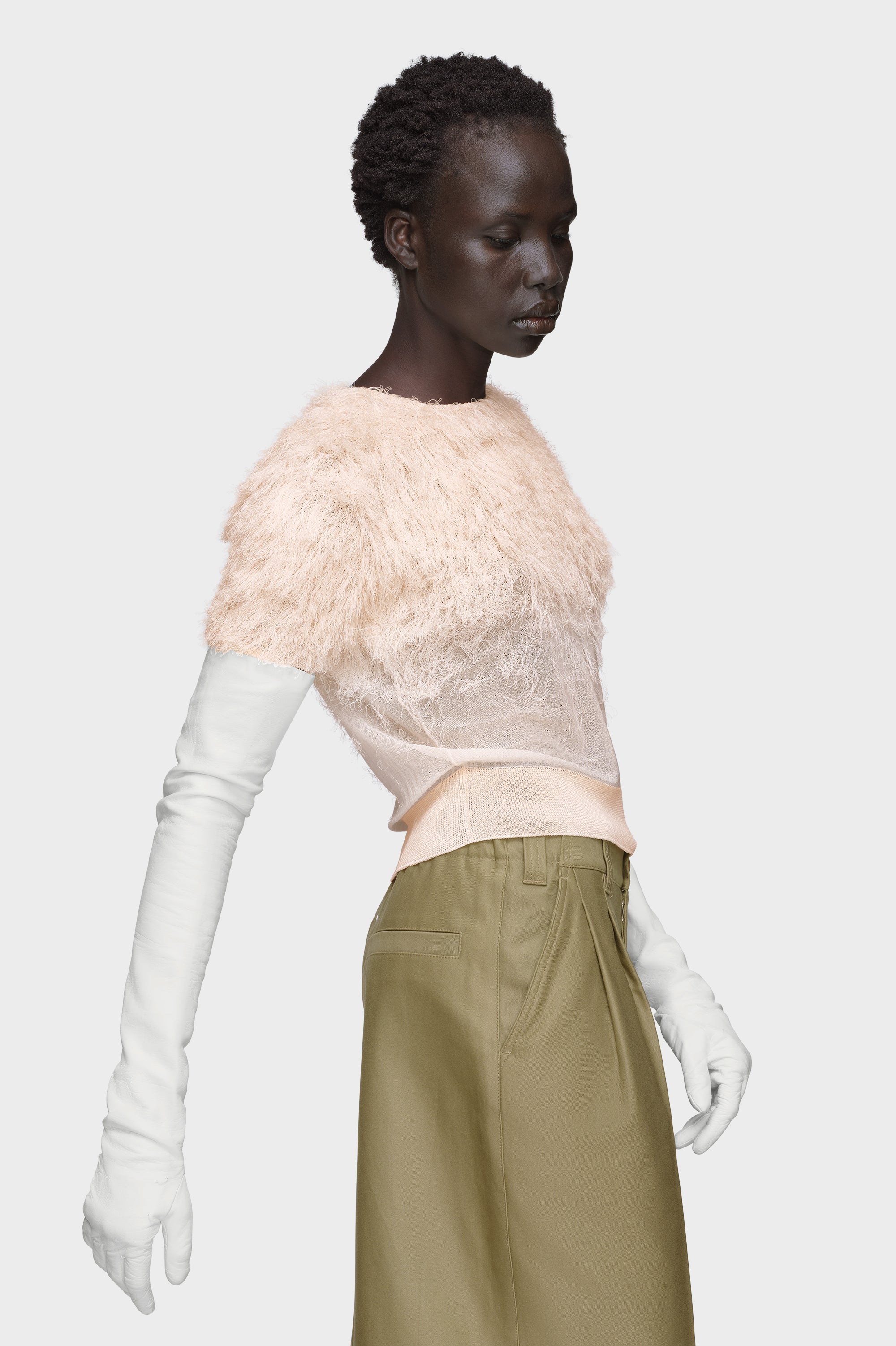 Designer Pink Retrograde silk knit top | Shop Online | Maison Margiela