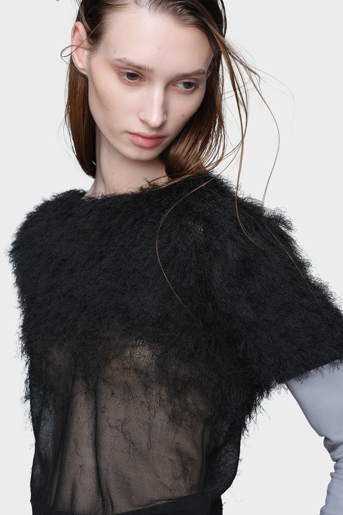 Retrograde silk knit top