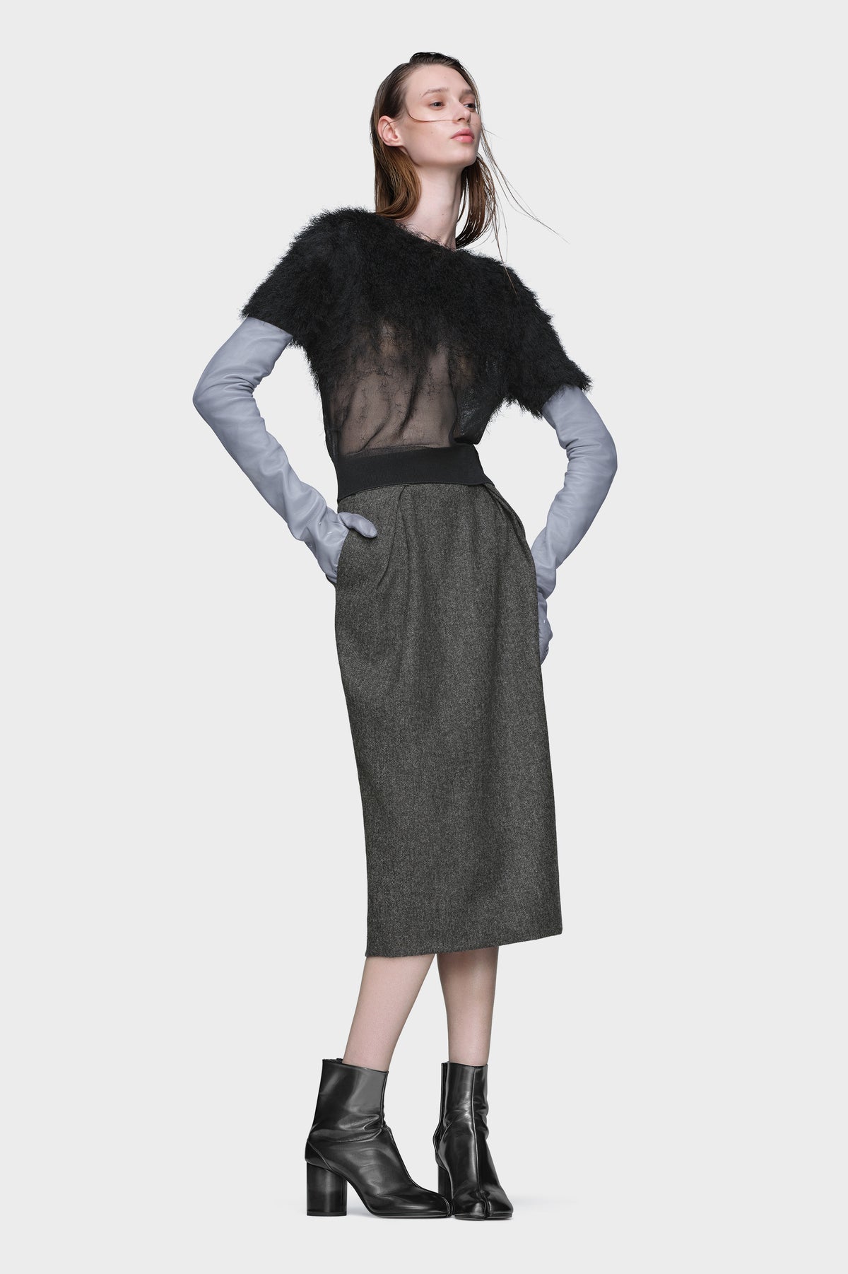 Retrograde silk knit top