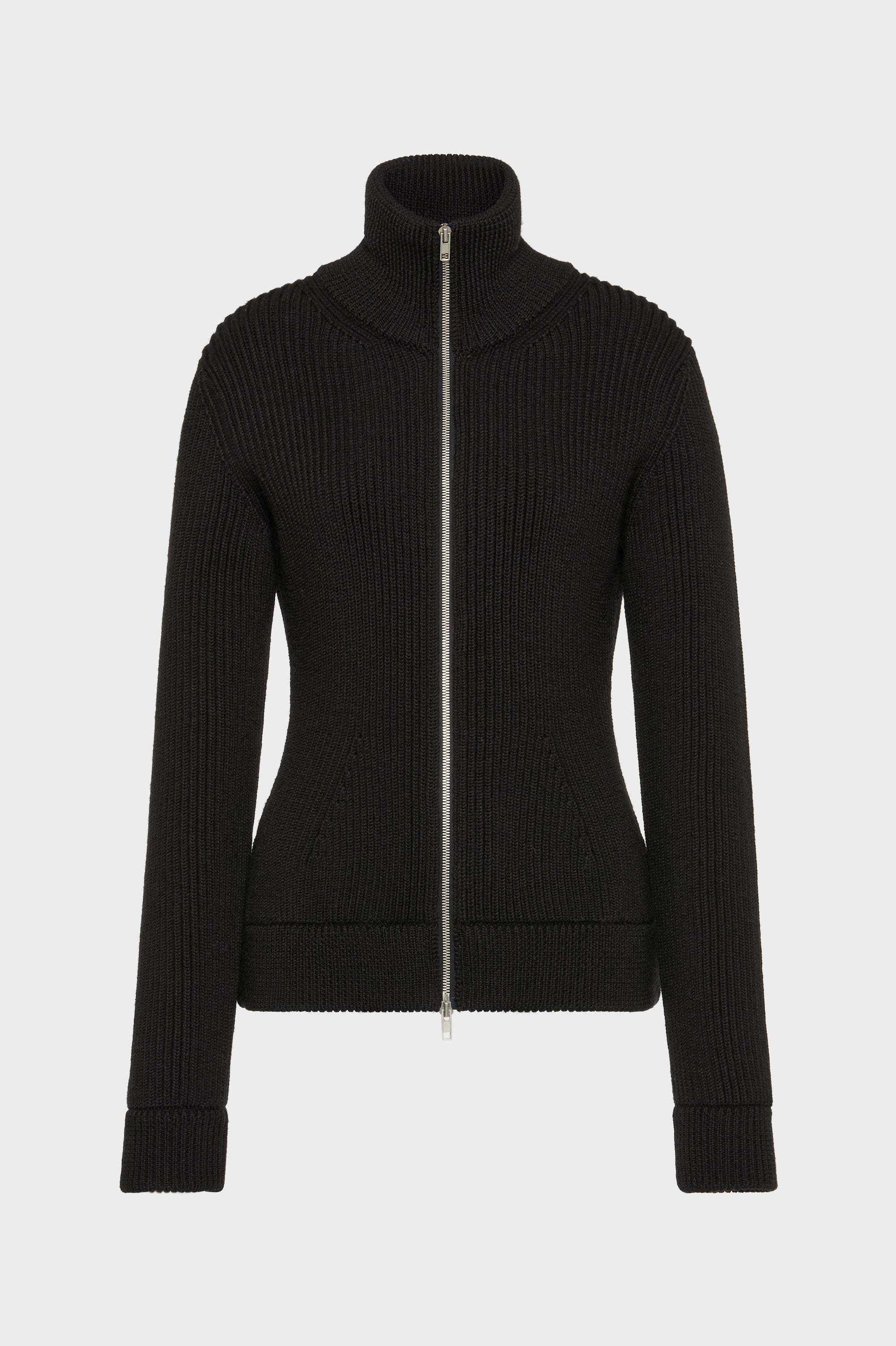 Designer Black Wool zipped cardigan | Shop Online | Maison Margiela