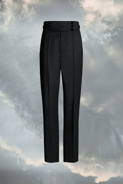 Wool tapered trousers