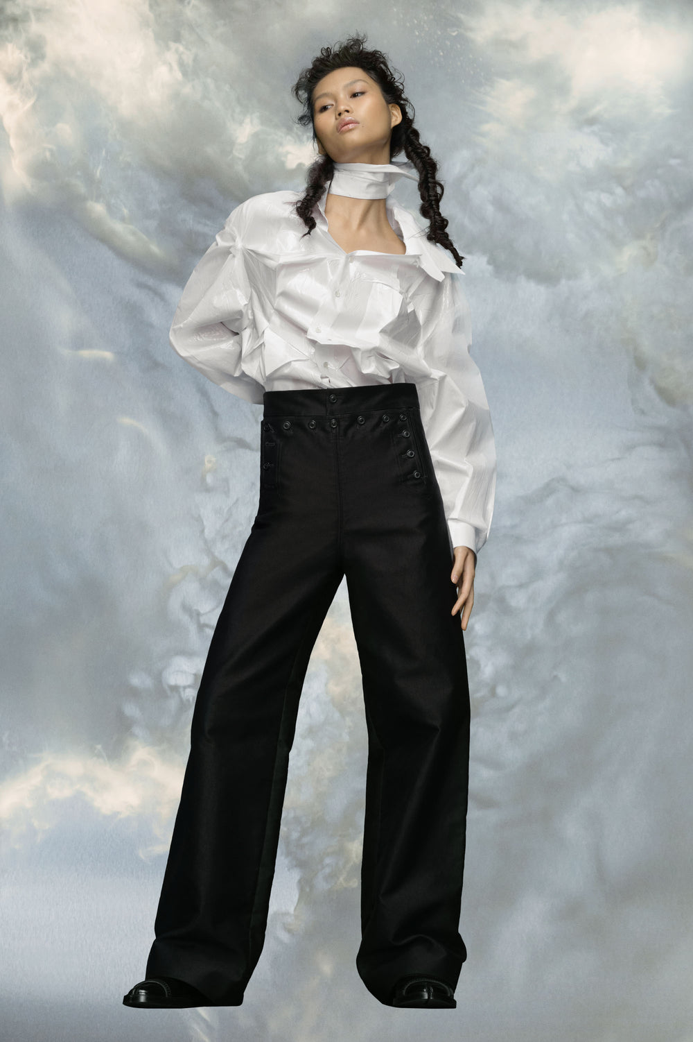 Maison Margiela Satin cotton trousers