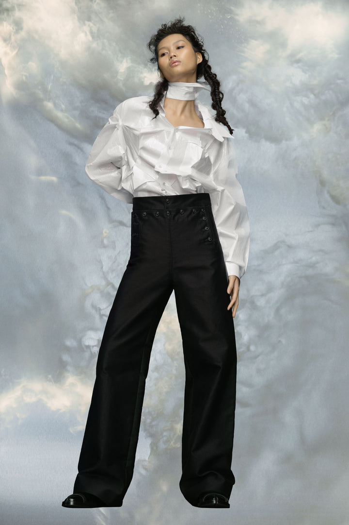Satin cotton trousers