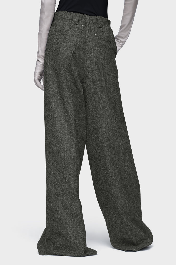 Wide-leg wool trousers