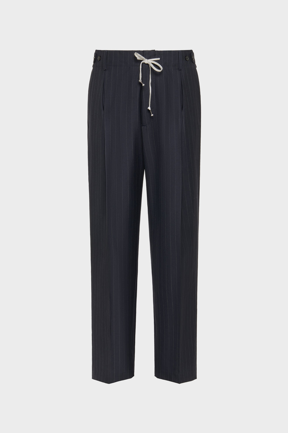 Maison Margiela Pinstripe wool drawstring trousers