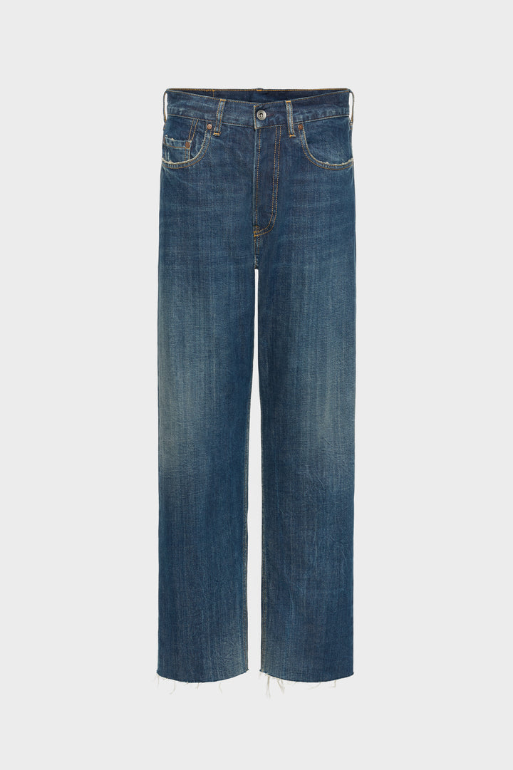 Straight-leg denim jeans