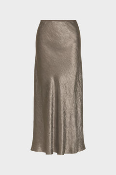 Satin midi skirt