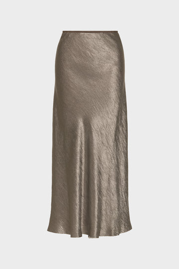Satin midi skirt