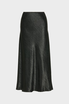 Satin midi skirt