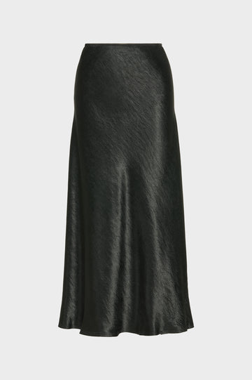 Satin midi skirt