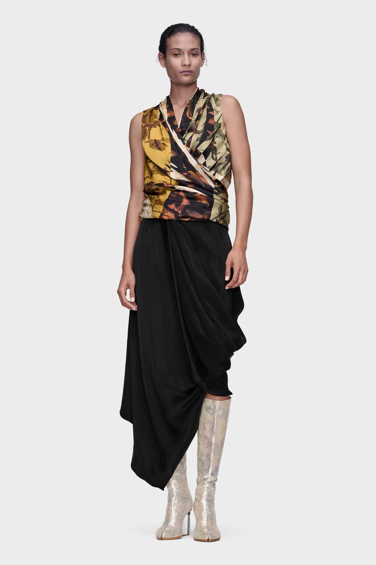 Draped Midi Skirt