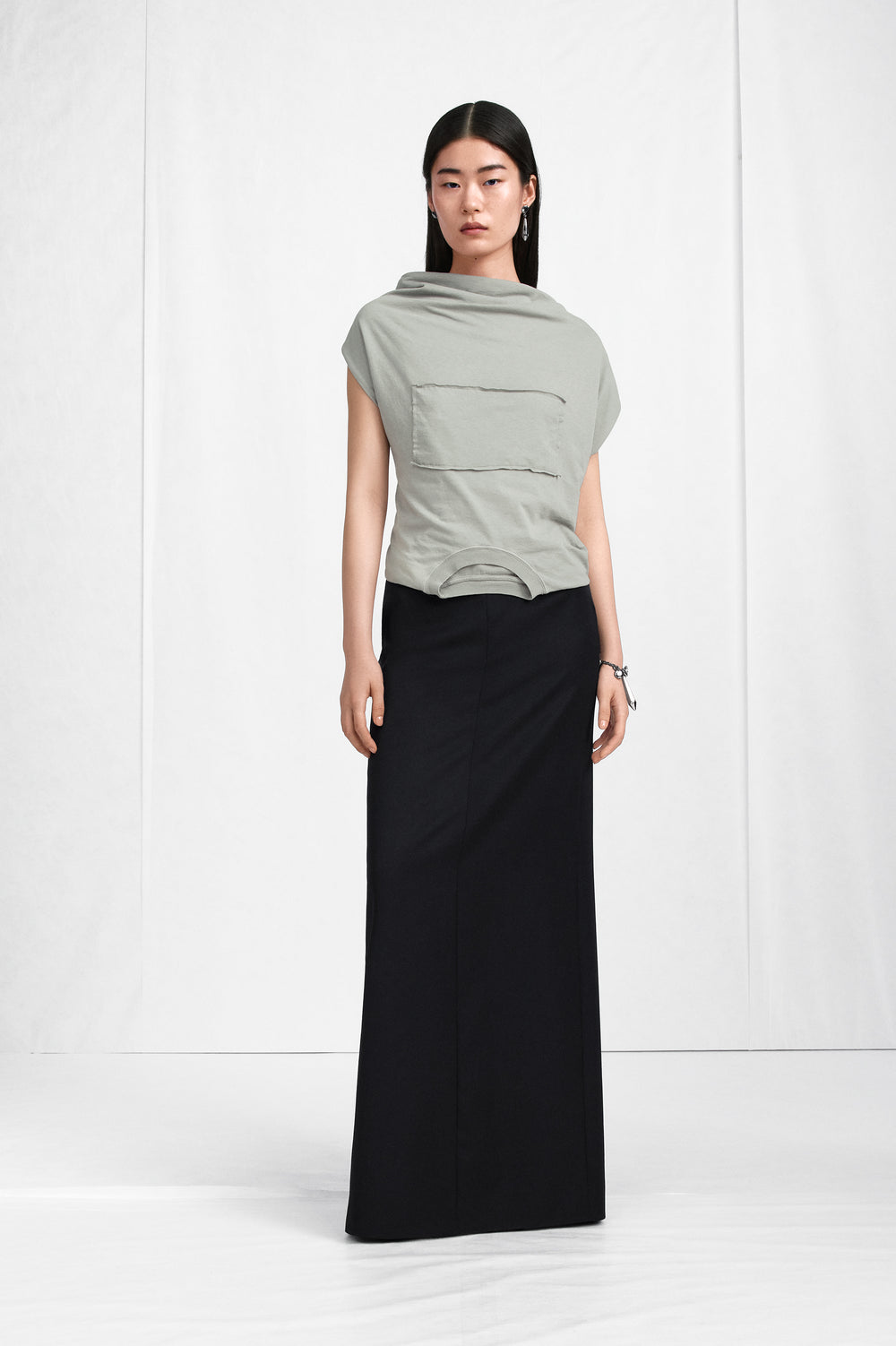 Maison Margiela High-Waist Virgin Wool Column Skirt