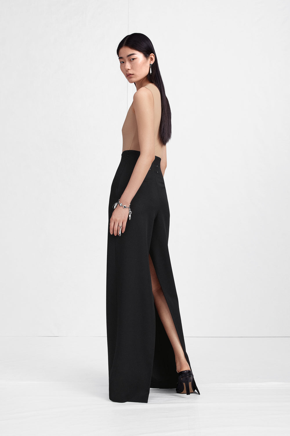 Maison Margiela High-Waist Virgin Wool Column Skirt