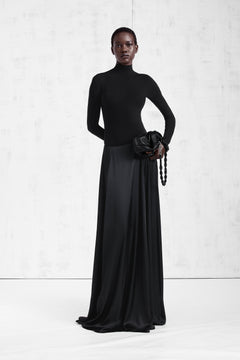 Elongated Satin Maxi Skirt