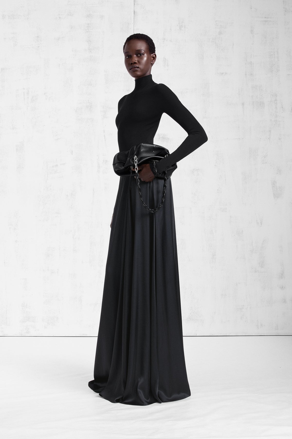 Elongated Satin Maxi Skirt