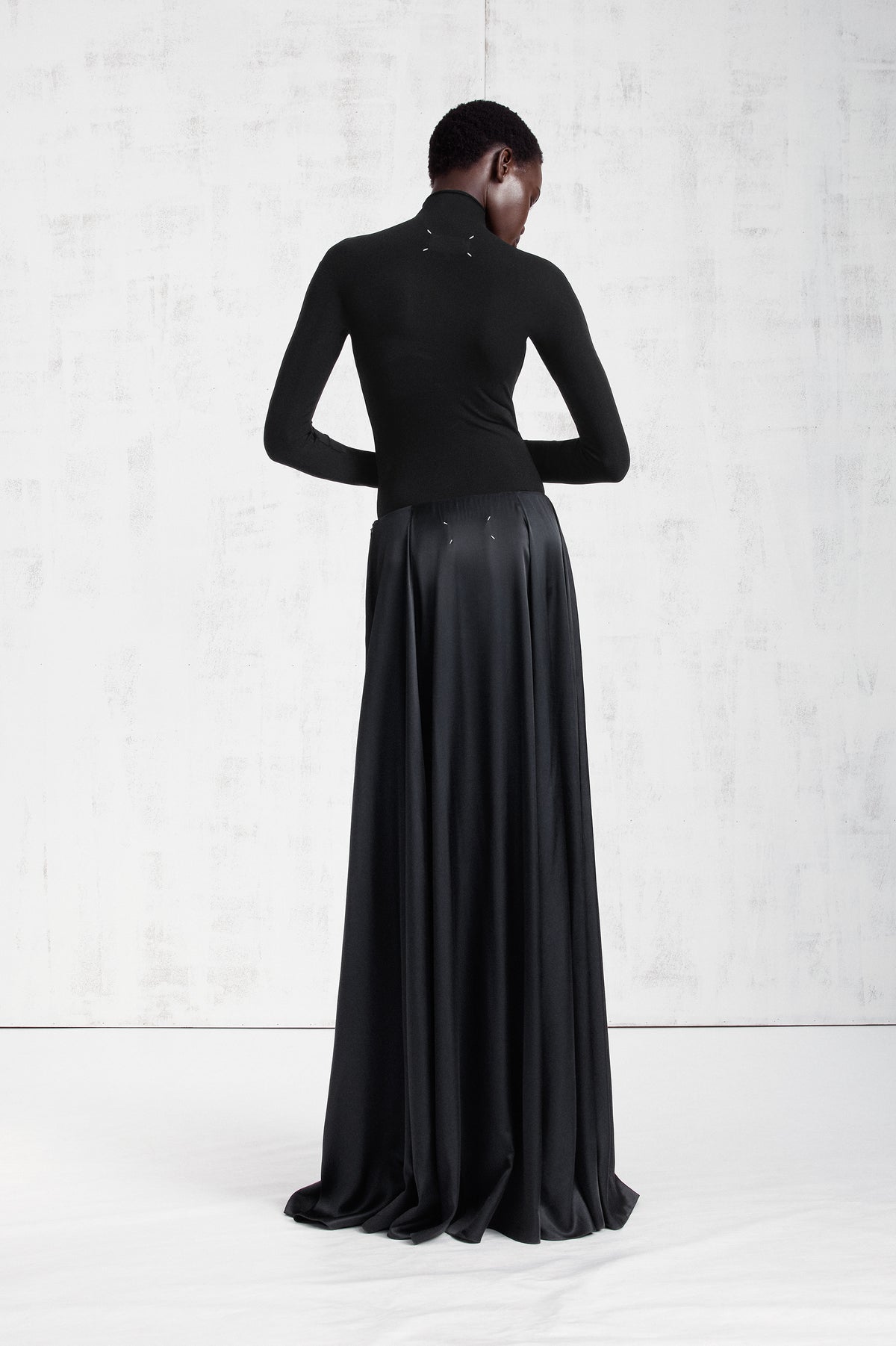 Elongated Satin Maxi Skirt
