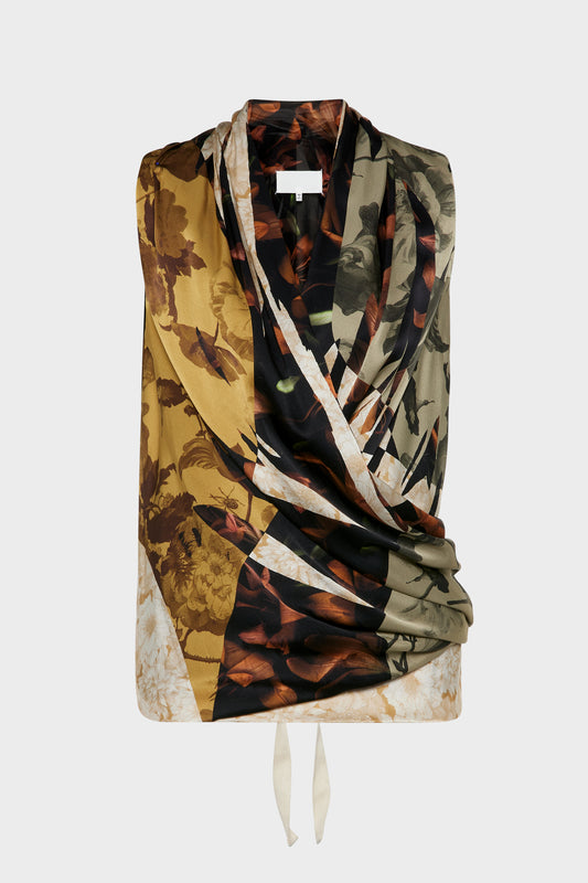 Maison Margiela Draped Silk Top