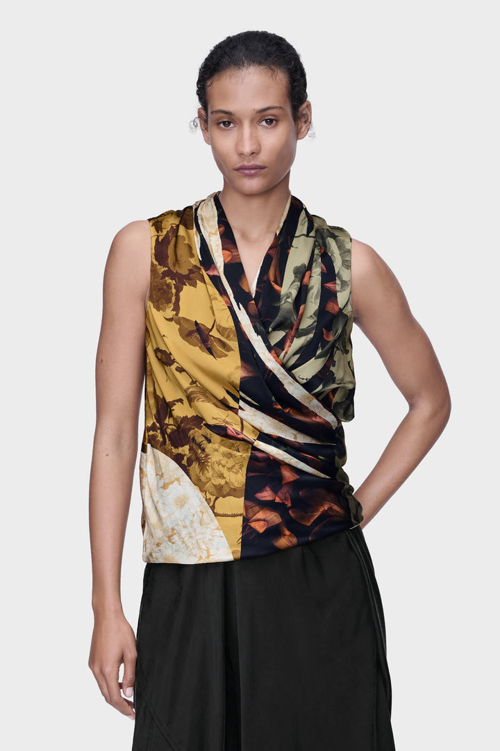 Draped Silk Top
