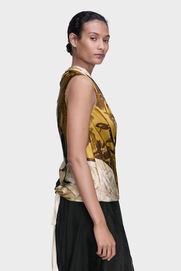 Draped Silk Top