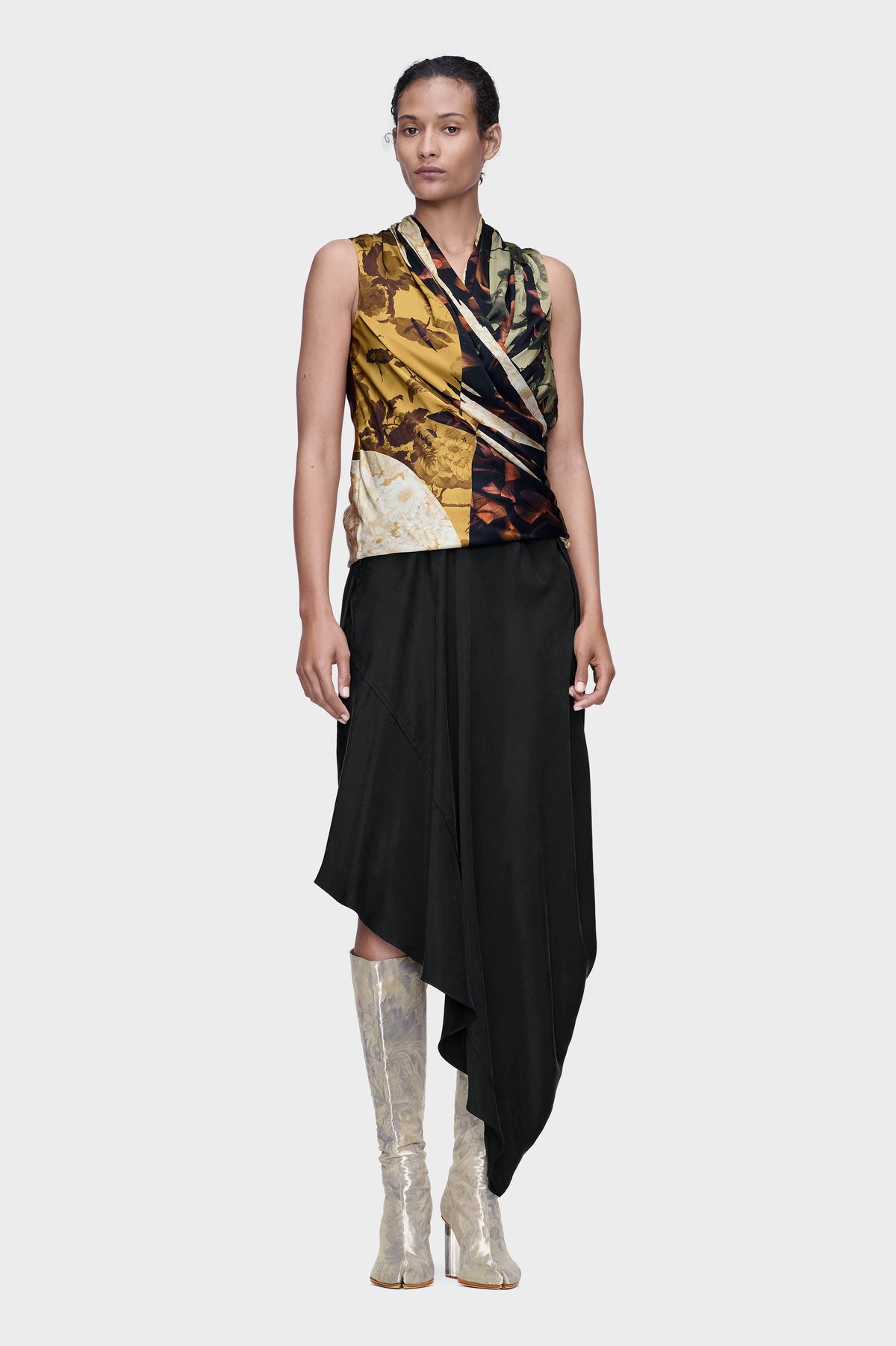 Draped Silk Top
