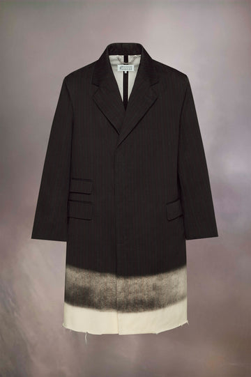 Trompe l'oeil pinstripe coat