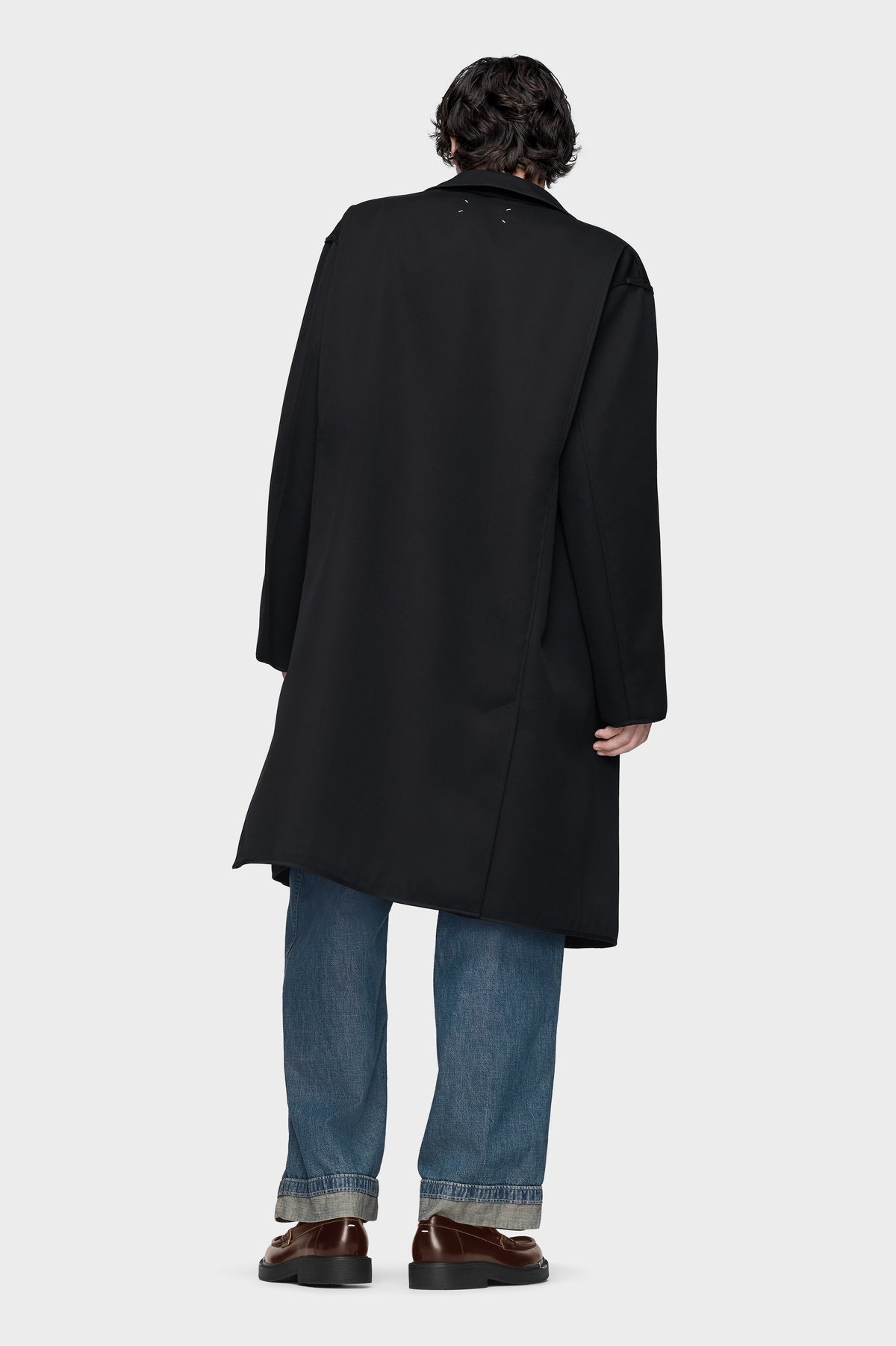 Reversible checked coat