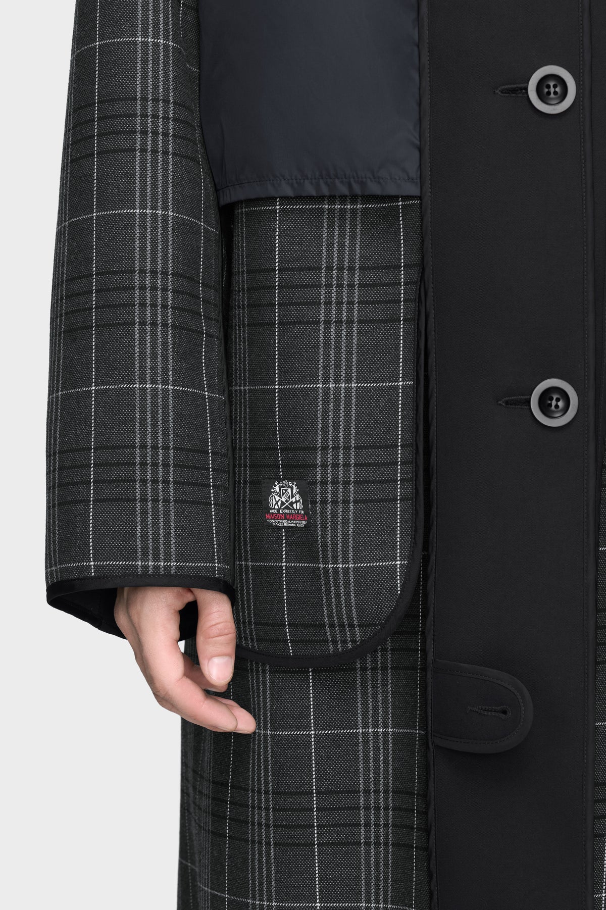 Reversible checked coat