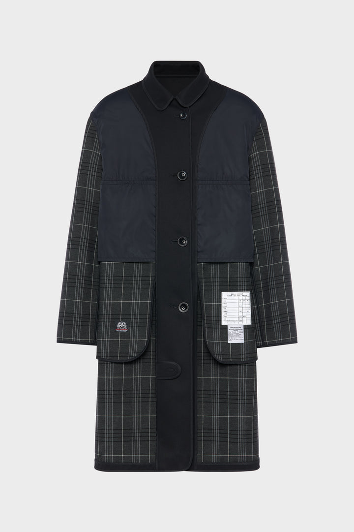 Reversible checked coat