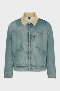 Distressed denim jacket