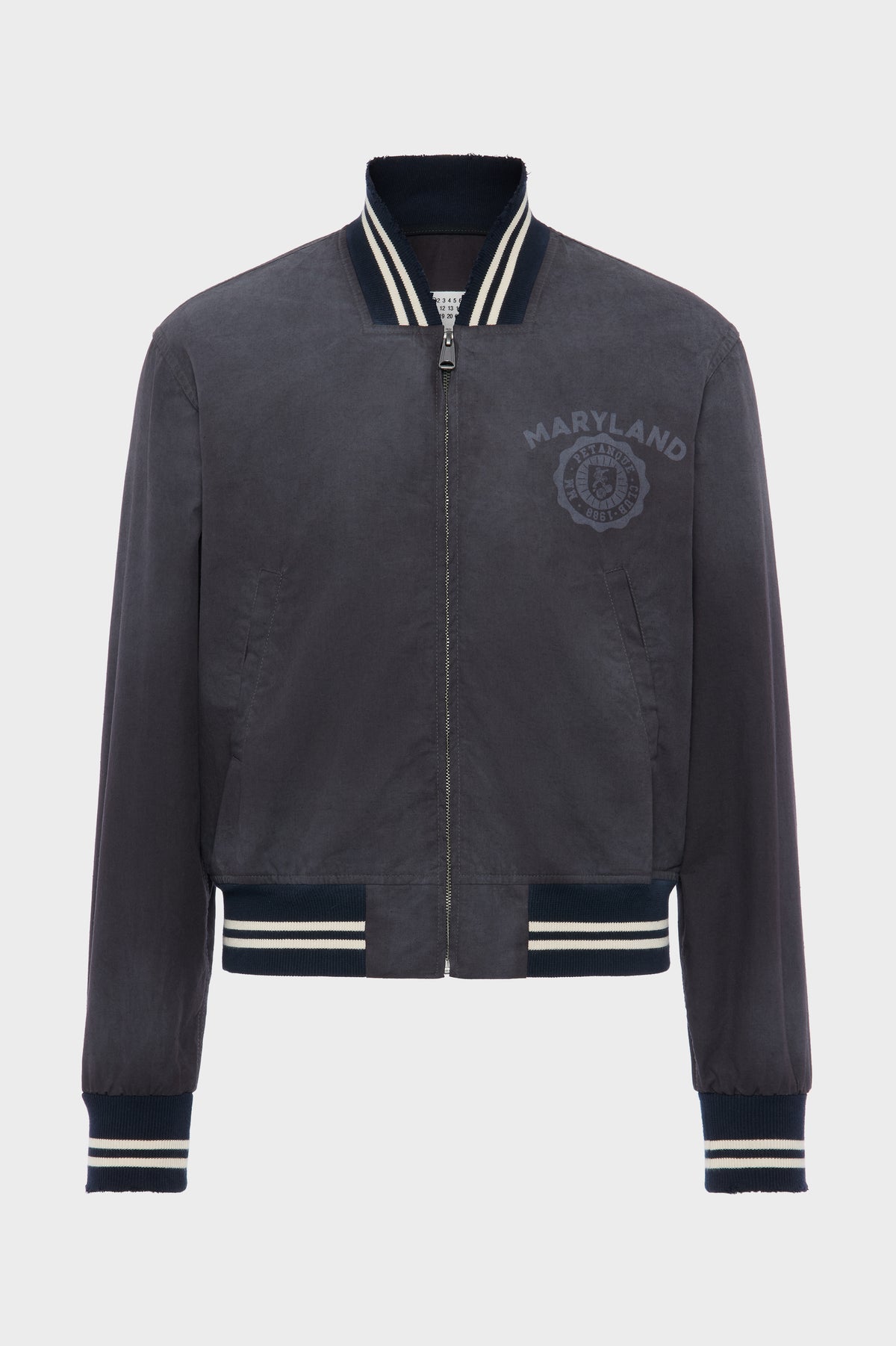 Denim varsity caban jacket