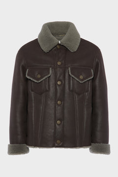 Waxed shearling jacket